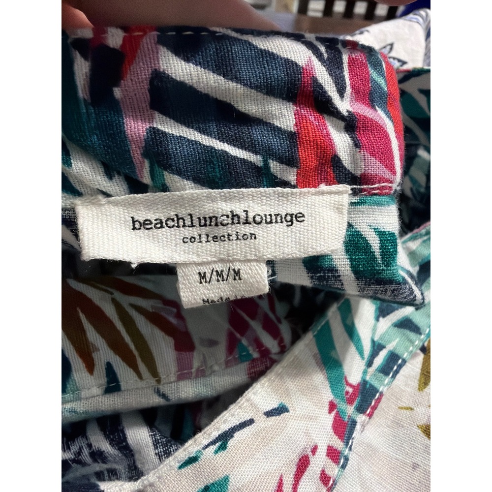 BeachLunchLounge Tropical Palm Print Tiered Flutter Sleeve Dress Medium WPD4677 - Picture 5 of 5